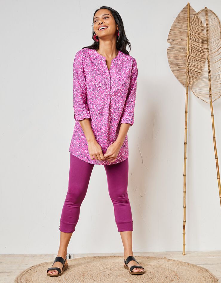 Legging 3/4, bas boutonné (prune) Legging 3/4, bas boutonné (prune)