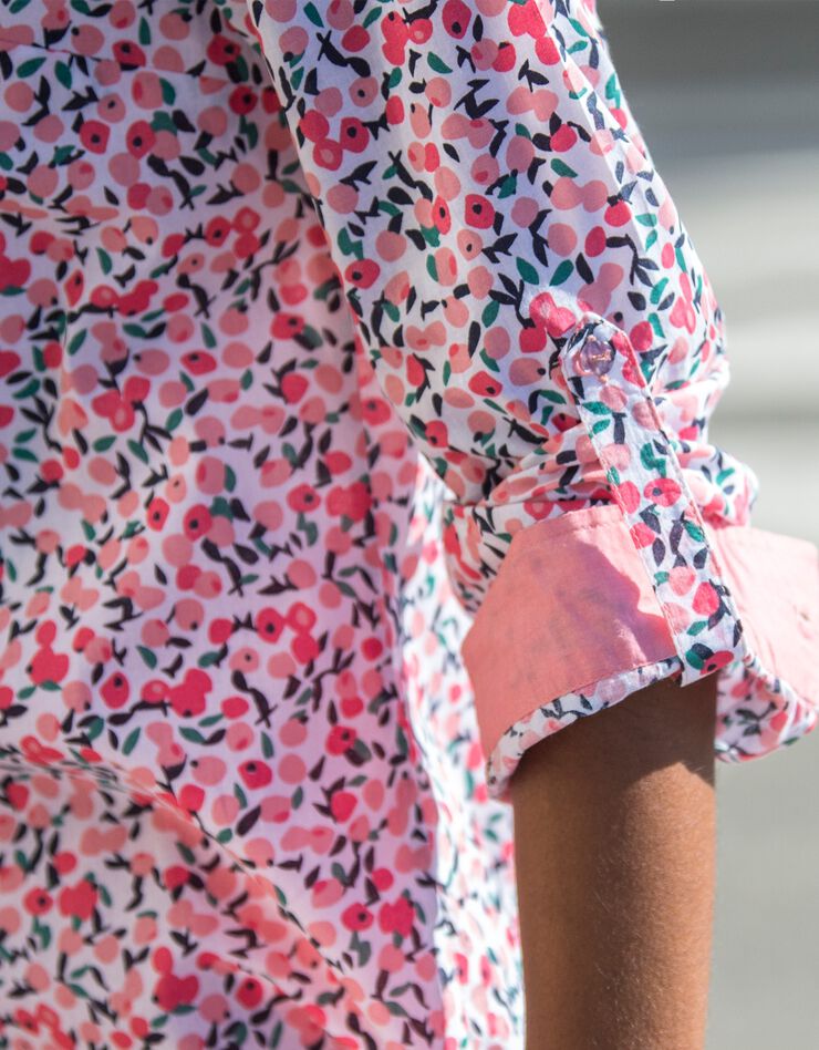 Chemise imprimé fleuri, coton (corail) Chemise imprimé fleuri, coton (corail)