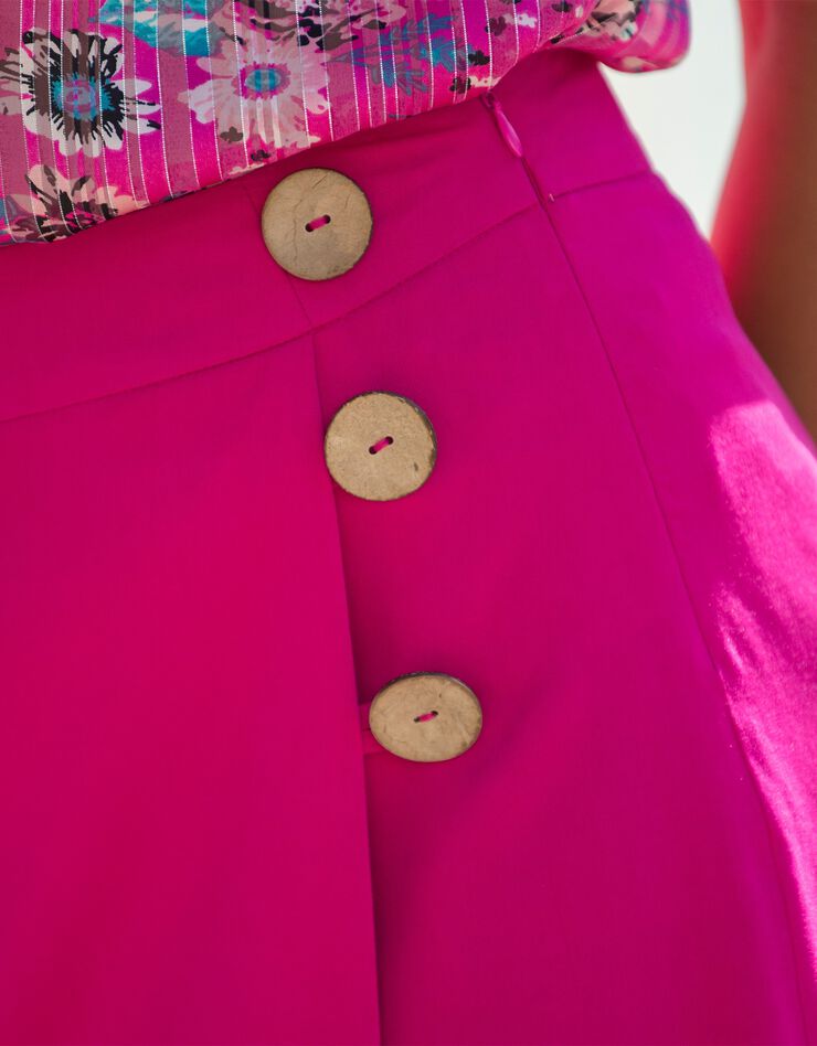Short-jupette asymétrique fluide (fuchsia) Short-jupette asymétrique fluide (fuchsia)