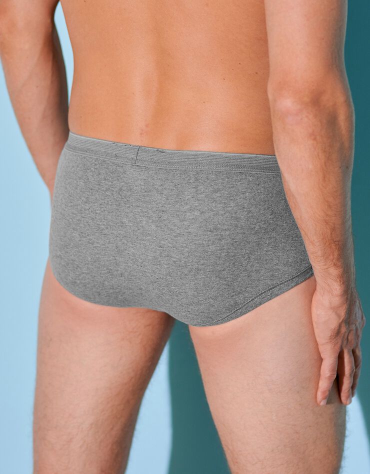 Slip ouvert taille haute - lot de 2 (gris chiné) Slip ouvert taille haute - lot de 2 (gris chiné)