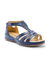 Sandales &agrave; bride en cuir ajour&eacute;, largeur confort (bleu)
