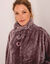 Poncho maille polaire texturée, col montant (taupe)
