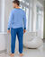 Pyjama coton rayé manches longues (bleu)