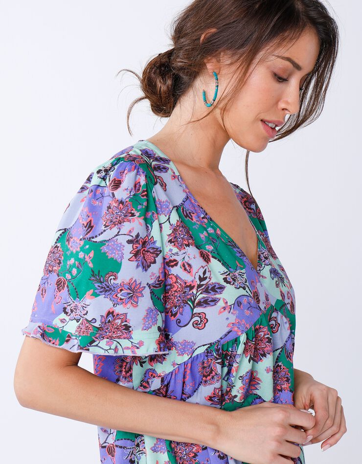 Robe housse imprimée (bleu / vert)