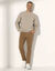 Pull pur coton col rond manches longues (taupe chiné)
