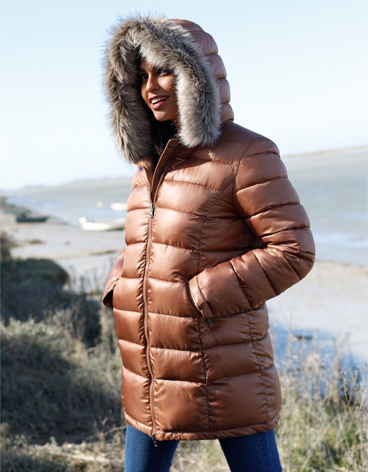 Parka réversible doudoune matelassée déperlante (caramel) Parka réversible doudoune matelassée déperlante (caramel)
