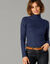 T-shirt col montant uni coton biologique(**) (marine)