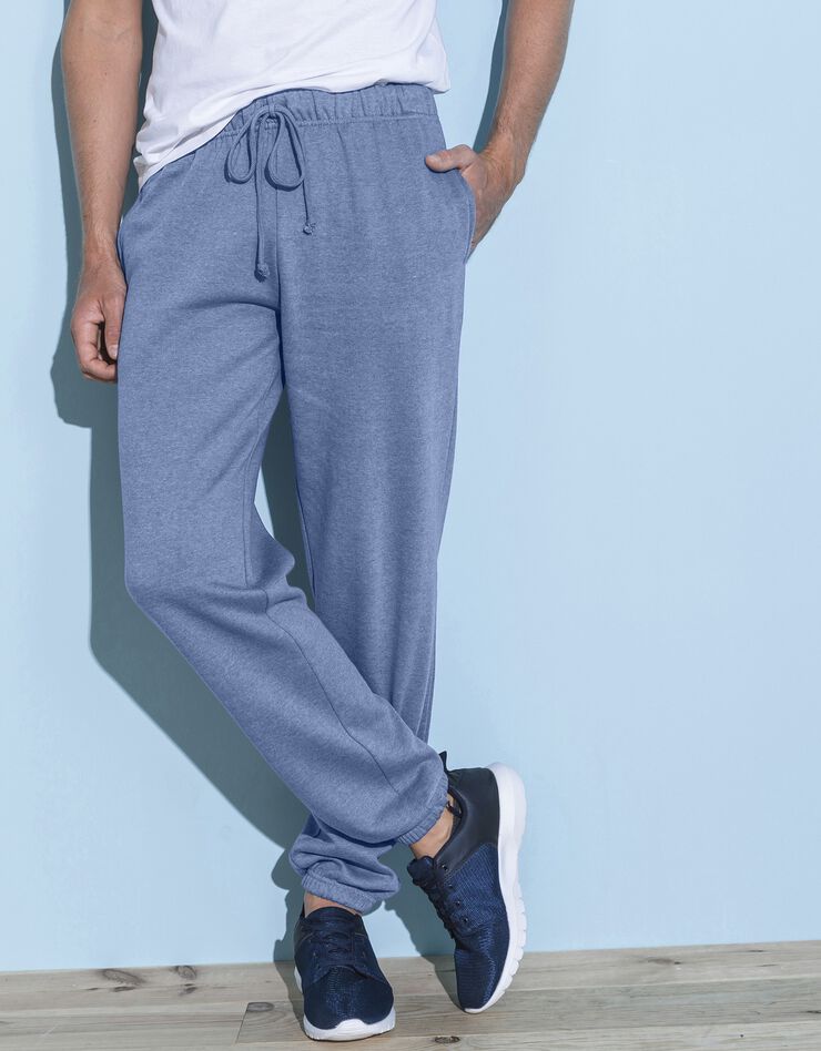 Pantalon jogging molleton bas élastiqué (bleu jean) Pantalon jogging molleton bas élastiqué (bleu jean)