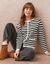 Cardigan rayé maille fantaisie (écru / noir) Cardigan rayé maille fantaisie (écru / noir)