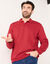 Sweat molleton col polo (rouge)