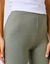 Legging 3/4 taille élastiquée (kaki / écru)