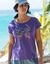 T-shirt imprimé placé "papillon" (violet)