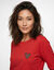 T-shirt marini&egrave;re manches longues, brod&eacute; "c&oelig;ur" uni ou imprim&eacute; l&eacute;opard (rouge)