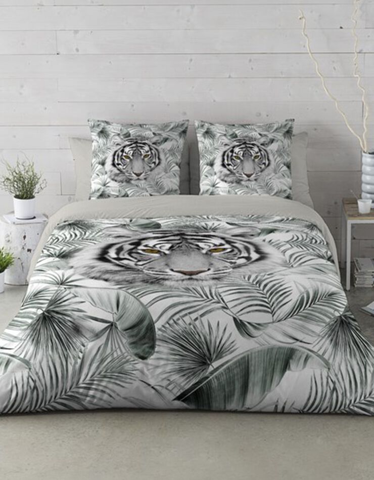 Linge de lit Tiger Jungle - coton (vert)