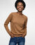 Pull col rond uni, manches longues, toucher doux (noisette)