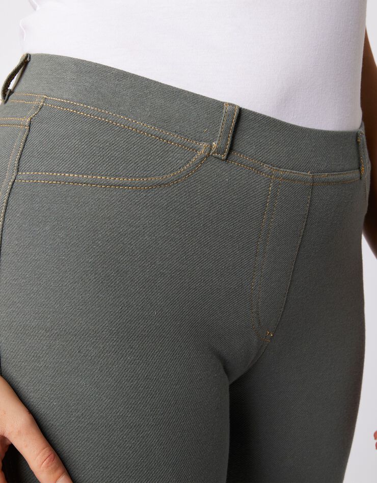Jegging court maille effet denim - kaki (kaki) Jegging court maille effet denim - kaki (kaki)