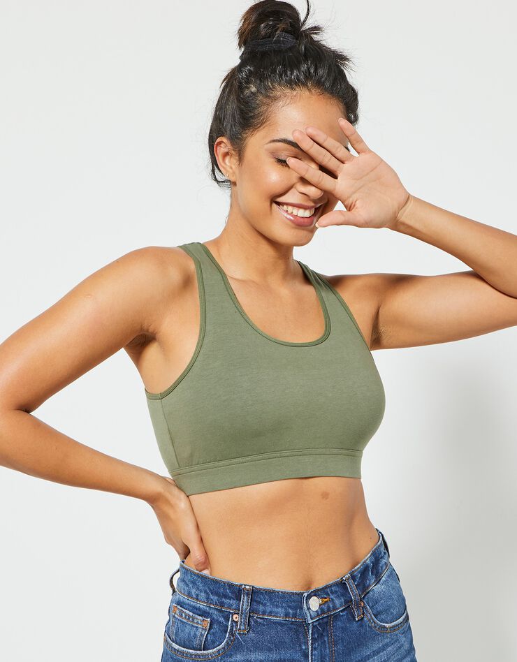 Brassière de sport unie (kaki) Brassière de sport unie (kaki)