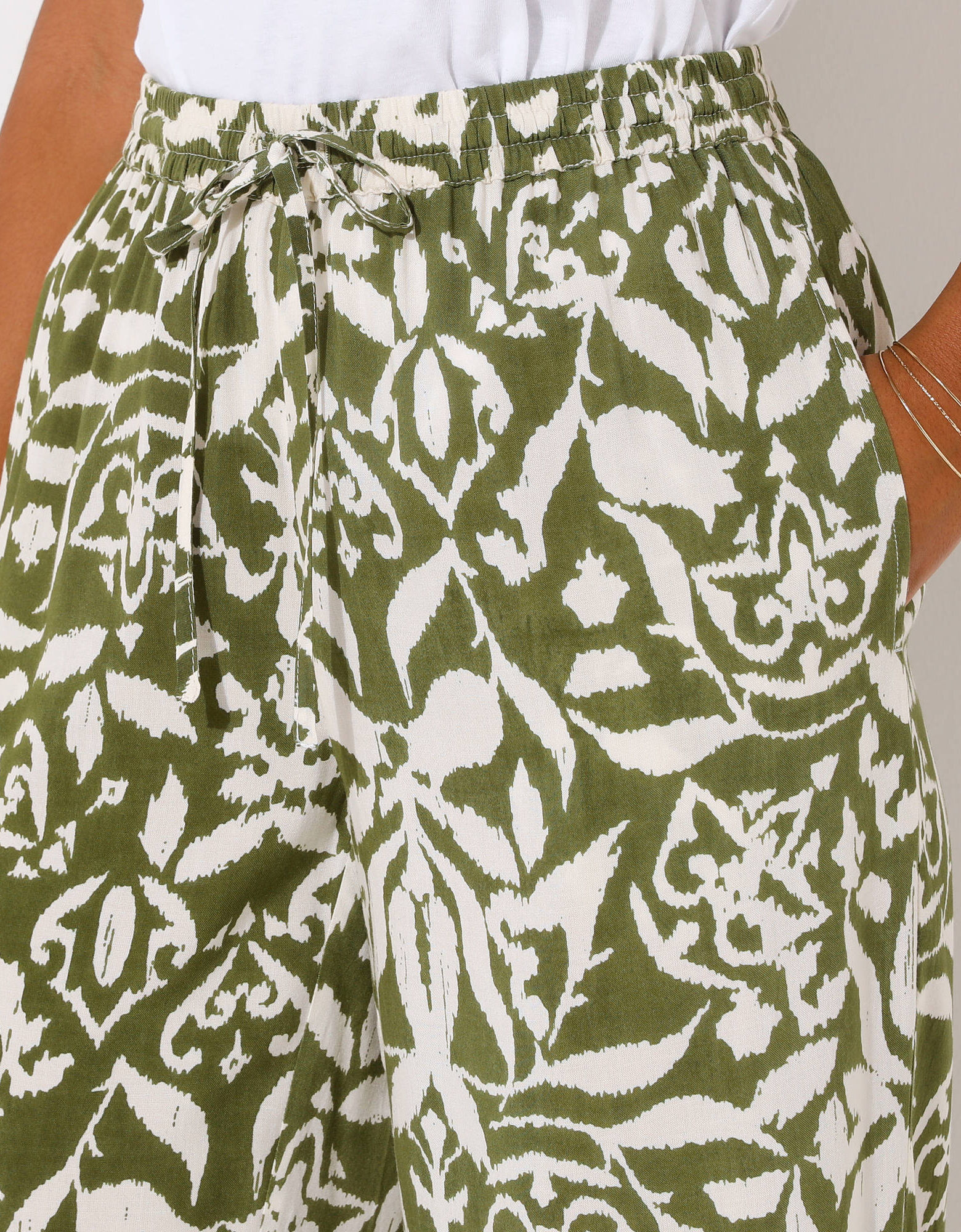 DayaEmmoTQ Pantalon Lin Effet Coton Femme - Palazzo Taille Haute Ample Fluide Avec Poches - Pantalon Été Décontracté