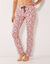 Pantalon imprimé fleuri - jersey coton (rose)