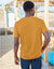 T-shirt uni col tunisien (ocre)