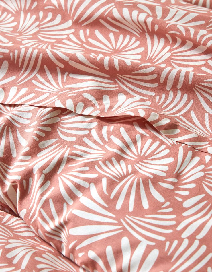 Linge de lit Vick en coton imprimé graphique (rose)