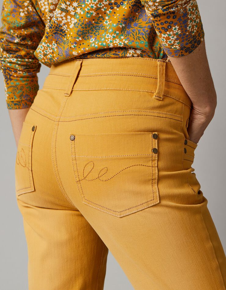 Jean coupe droite stretch couleur (miel) Jean coupe droite stretch couleur (miel)