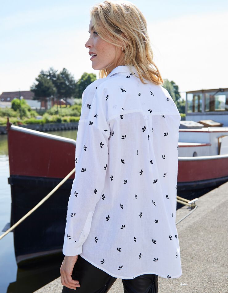 Chemise liquette longue imprimée (écru / noir) Chemise liquette longue imprimée (écru / noir)