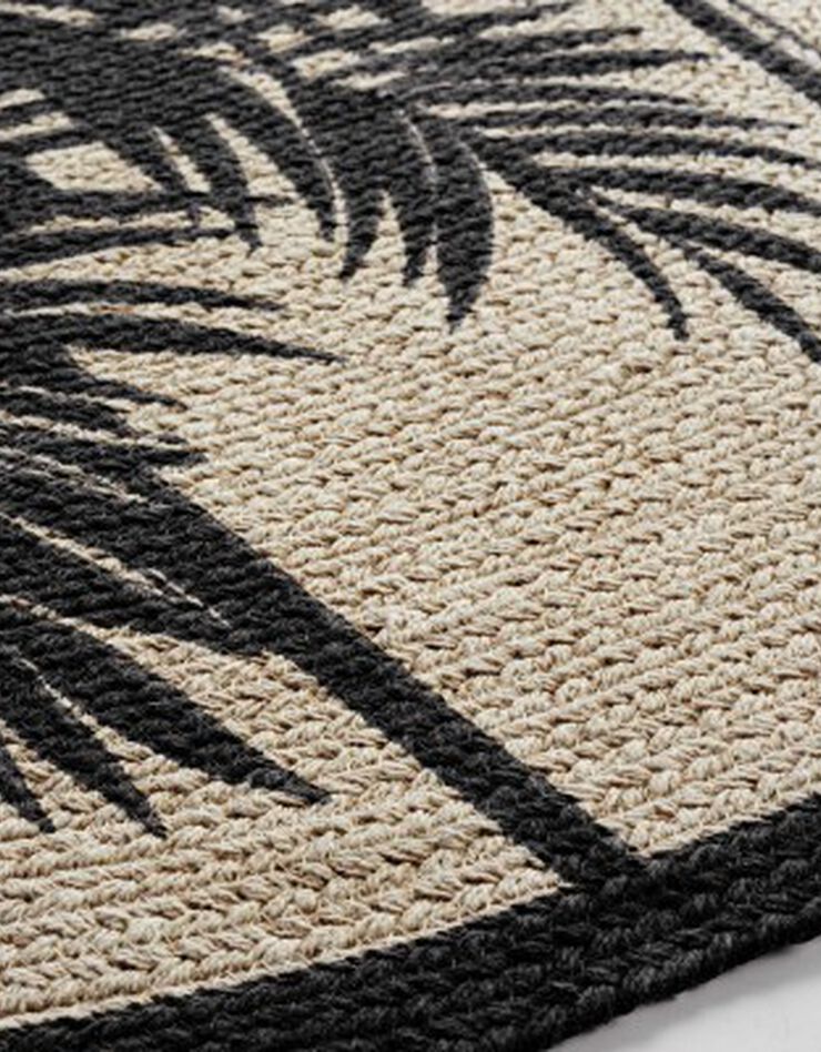 Tapis rond imprimé palmiers (imprimé) Tapis rond imprimé palmiers (imprimé)