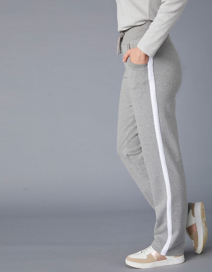Pantalon jogging bicolore (gris chiné / blanc) Pantalon jogging bicolore (gris chiné / blanc)