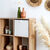 Cube de rangement pliable, tissu bouclette (blanc)
