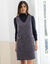 Robe chasuble, en tweed (noir / écru)