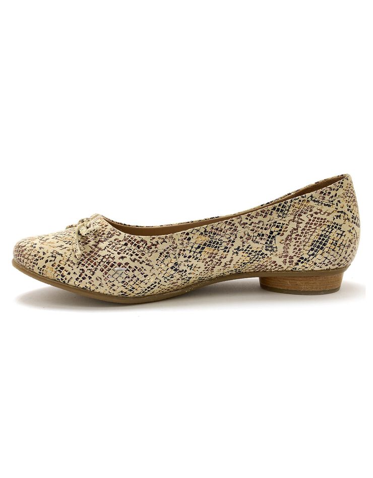 Ballerines cuir imprimé reptile - grande largeur (multicolore) Ballerines cuir imprimé reptile - grande largeur (multicolore)