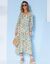 Robe longue boutonnée imprimée crépon (écru / kaki)