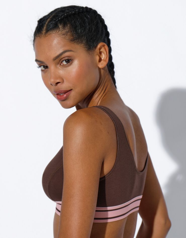 Brassière sport sans armatures - lot de 2 (bois de rose + marron) Brassière sport sans armatures - lot de 2 (bois de rose + marron)