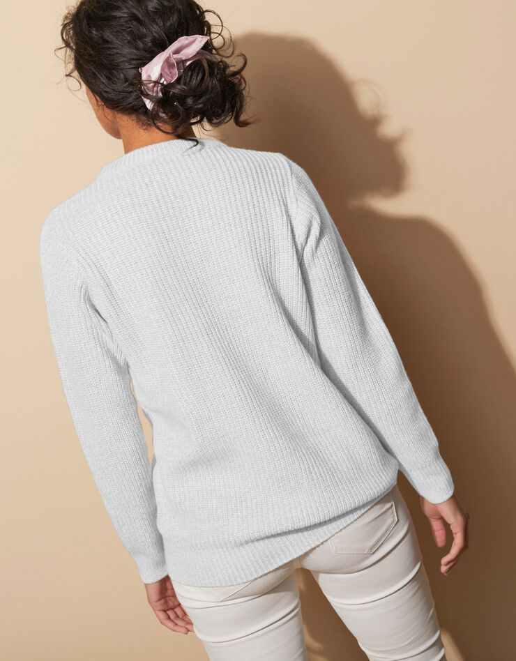 Pull col rond maille anglaise (blanc cassé) Pull col rond maille anglaise (blanc cassé)