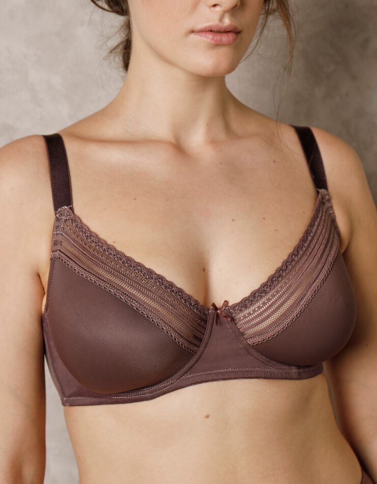 Soutien-gorge invisible forme corbeille bonnets moulés Albury - avec armatures (marron glacé)
