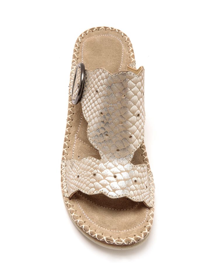 Mules ultra souples cuir - grande largeur (beige) Mules ultra souples cuir - grande largeur (beige)