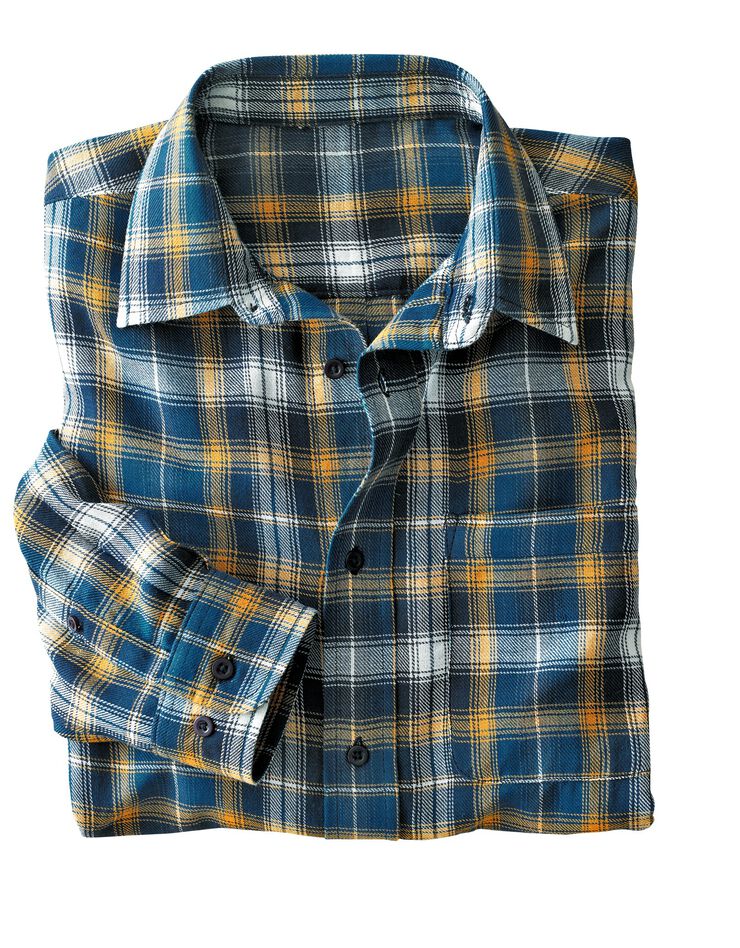 Chemise extra-longue carreaux flanelle (bleu) Chemise extra-longue carreaux flanelle (bleu)