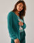 Gilet paletot Spécial Petites, maille poilue (vert grisé)