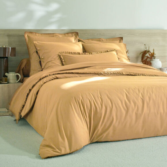 Linge de lit uni percale (miel)