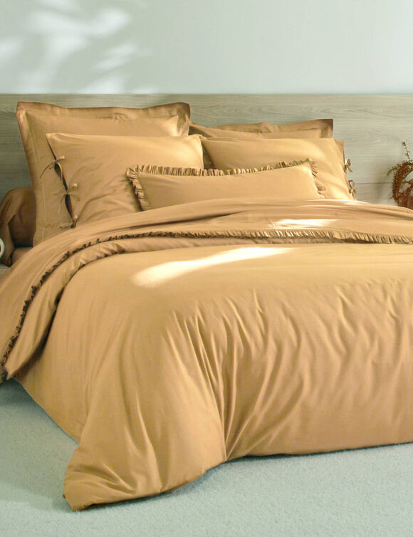 Linge de lit uni percale (miel)