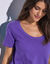 T-shirt uni col rond, coton biologique(**) (iris)