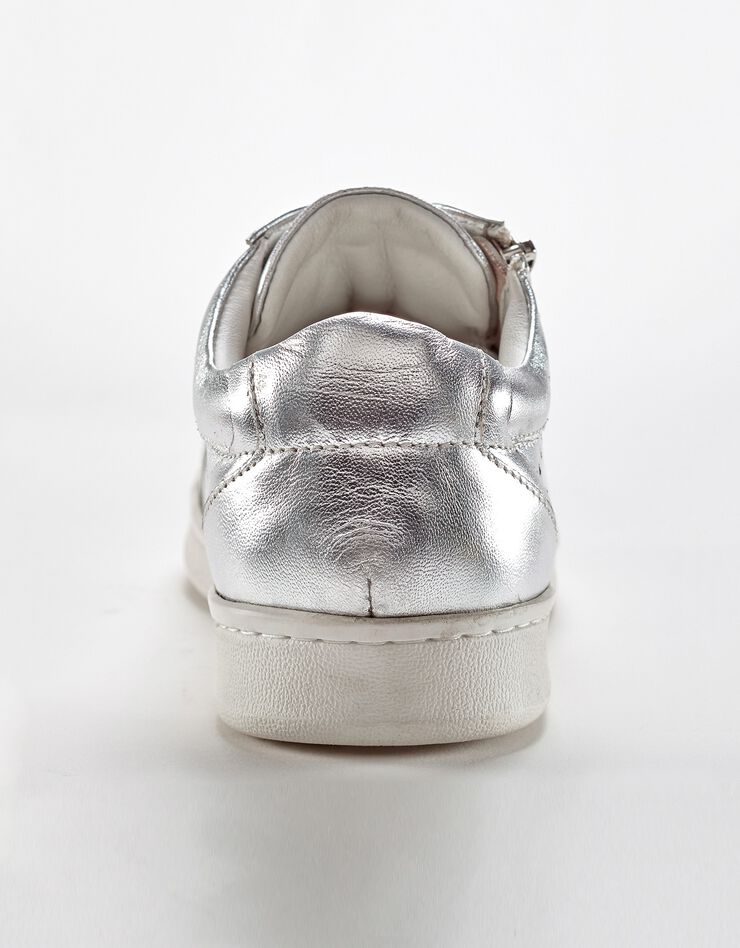 Tennis zippée en cuir perforé (argenté) Tennis zippée en cuir perforé (argenté)