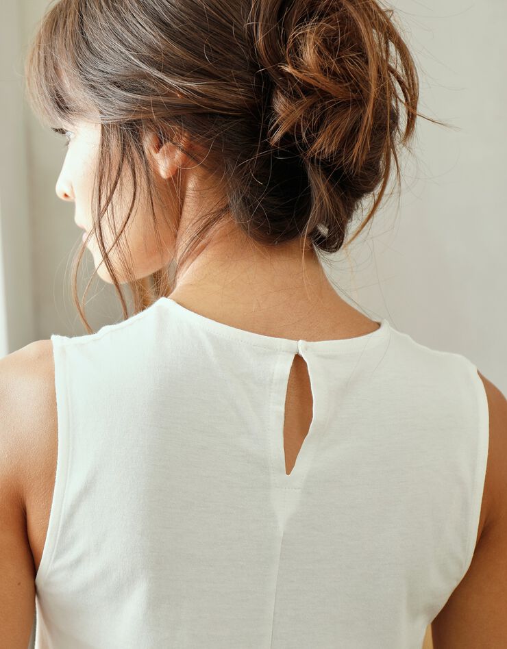 Tee-shirt imprimé pêche, collection "Odette Lepeltier" (blanc / terracotta) Tee-shirt imprimé pêche, collection "Odette Lepeltier" (blanc / terracotta)