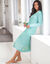 Chemise de nuit imprimée fleurie manches longues (aqua) Chemise de nuit imprimée fleurie manches longues (aqua)
