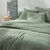 Linge de lit uni en triple gaze de coton (vert)