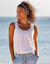 Débardeur macramé, coton-viscose (blanc)