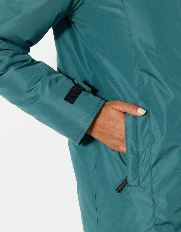 Parka imperm?�able doubl?�e polaire unie, vert sapin | Blancheporte