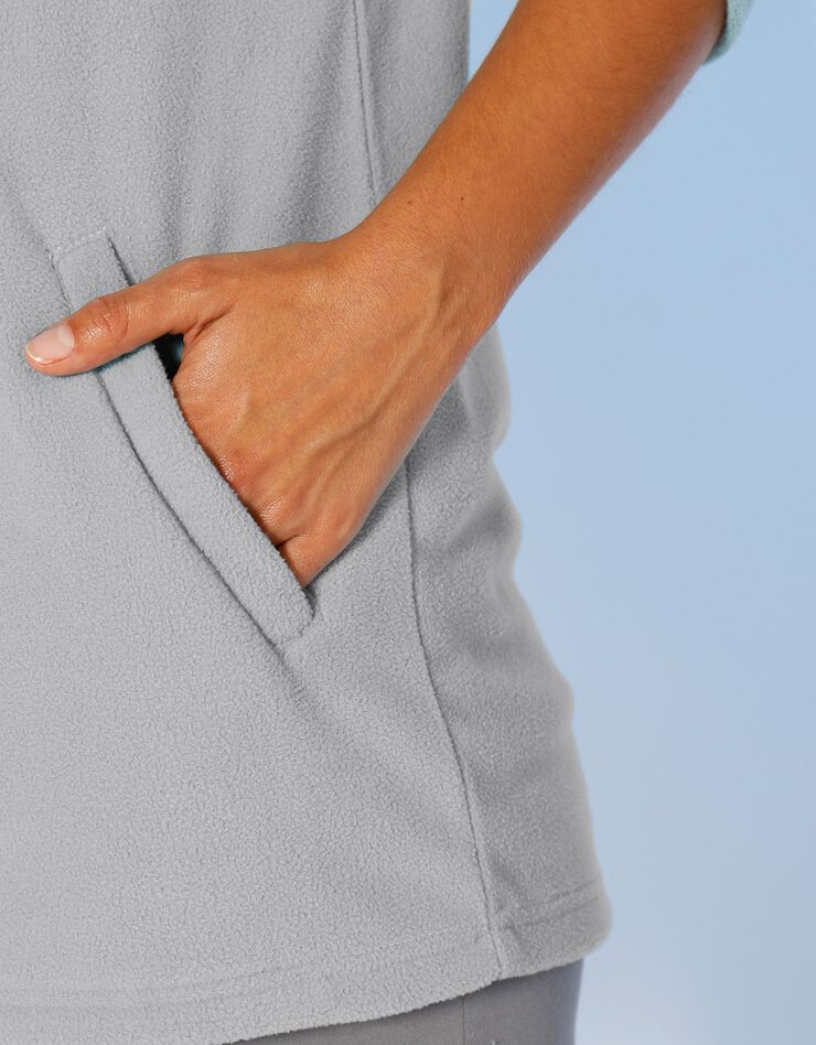 Veste polaire zippée manches longues (gris perle) Veste polaire zippée manches longues (gris perle)