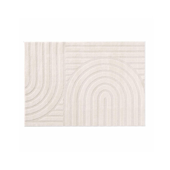 Tapis rectangulaire, motif arches en relief (naturel)